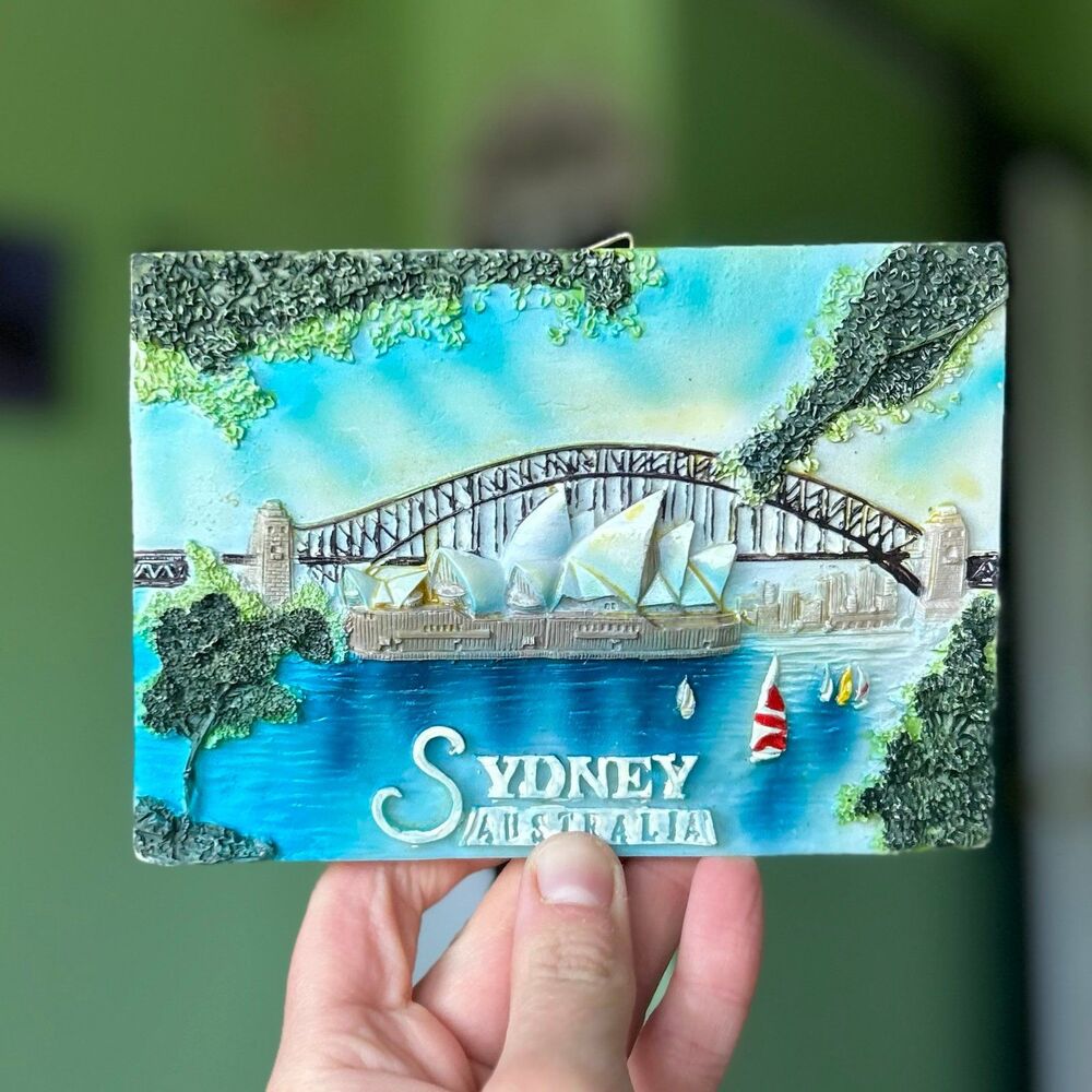 Australian Textured 3D Blue Opera House Tile Accent Wall Plaque Sign